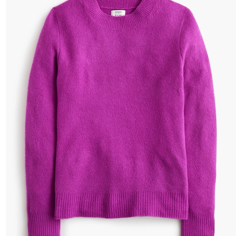 NWT J. Crew 3X Women's Crewneck fuchsia pink Magenta Preppy